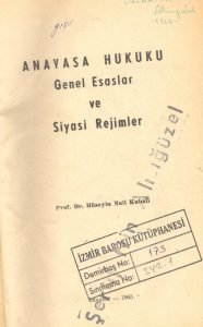 Hüseyin Nail Kubalı - Anayasa Hukuku