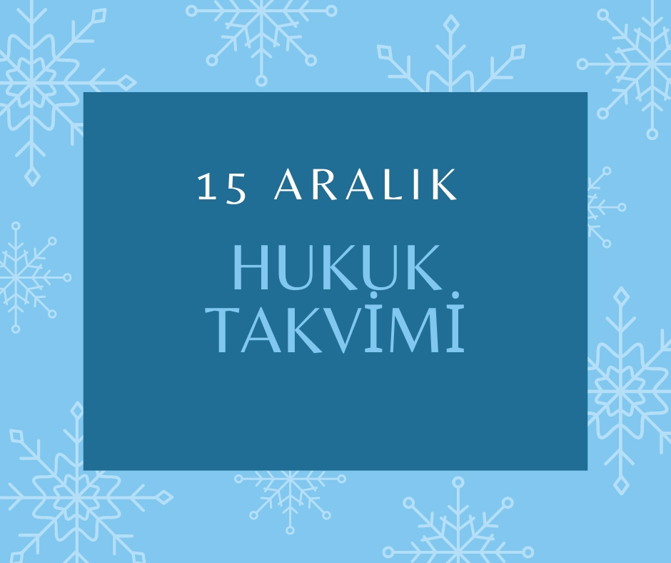 15 Aralık Hukuk Takvimi, geçmişten günümüze hukuk tarihine ışık tutan olayları, yasal düzenlemeleri, bildirgeleri, uluslararası sözleşmeleri ve diplomatik adımları kronolojik olarak sunar. Bu takvimde, doğan ve vefat eden hukukçular, görülen önemli davalar, alınan kararlar, yapılan tutuklamalar, infazlar ve hukuk dünyasını etkileyen eylemler yer alır. Her gün, tarihte bugün hukuk alanında yaşanan gelişmeleri kayıt altına alarak kolektif hukuki hafızayı güçlendirmeyi amaçlar.