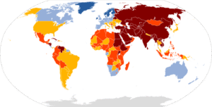 2025 Yılı Basın Özgürlüğü Endeksine ilişkin harita